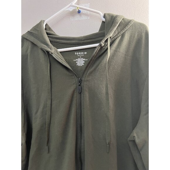 Torrid Active Women’s Olive Green Size 1 Jacket Knit Plus Size Yoga Athleisure - Picture 2 of 8